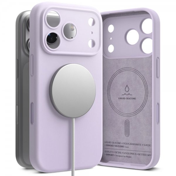 Ringke iPhone 17 Pro Max Deksel Silicone Magnetic Lilla