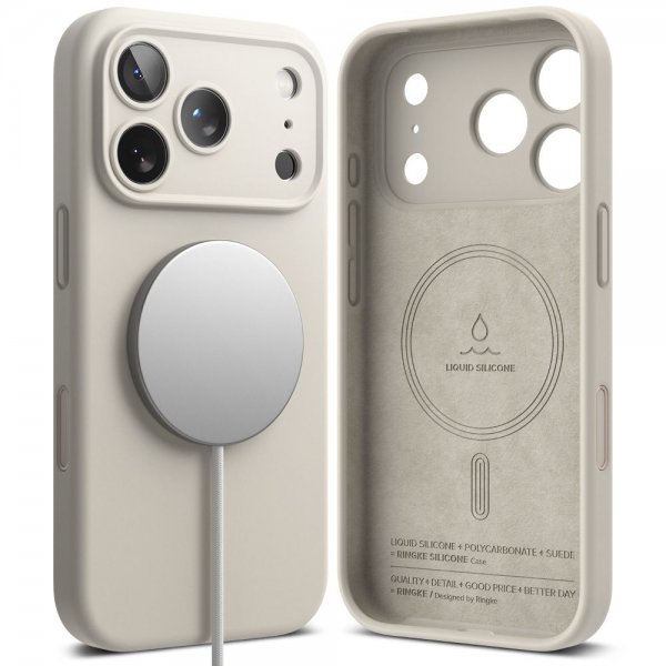 Ringke iPhone 17 Pro Deksel Silicone Magnetic Stone
