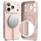 Ringke iPhone 17 Pro Deksel Silicone Magnetic Pink Sand