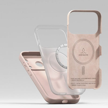 Ringke iPhone 17 Pro Deksel Silicone Magnetic Pink Sand