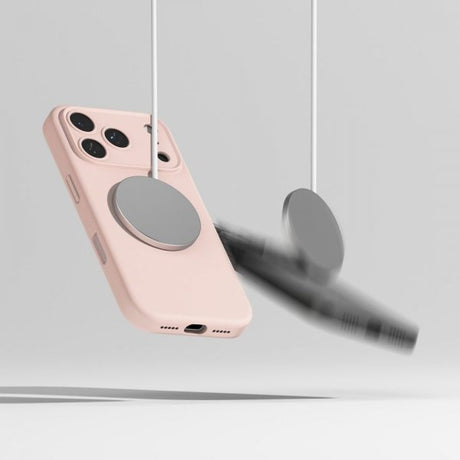 Ringke iPhone 17 Pro Deksel Silicone Magnetic Pink Sand