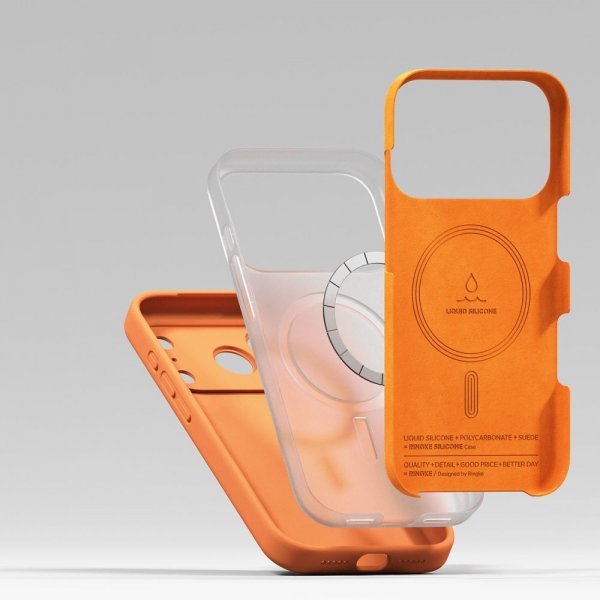 Ringke iPhone 17 Pro Deksel Silicone Magnetic Tangerine