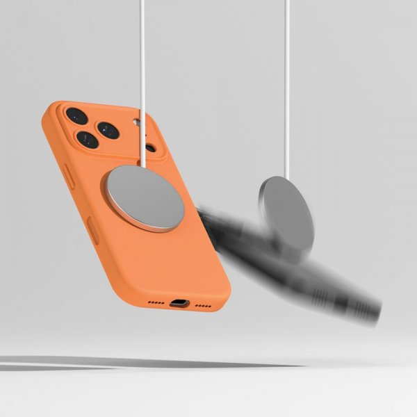 Ringke iPhone 17 Pro Deksel Silicone Magnetic Tangerine