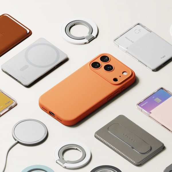 Ringke iPhone 17 Pro Deksel Silicone Magnetic Tangerine