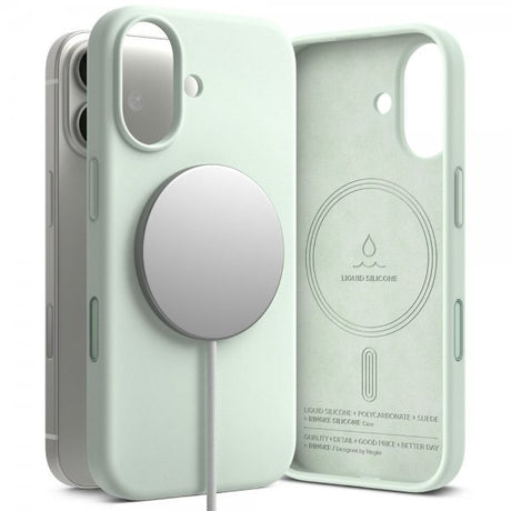 Ringke iPhone 17 Deksel Silicone Magnetic Soft Mint