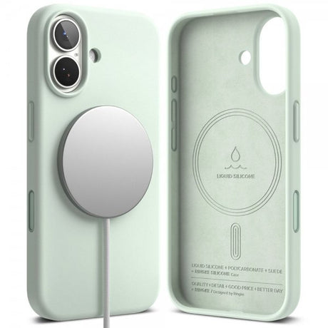 Ringke iPhone 17 Deksel Silicone Magnetic Soft Mint