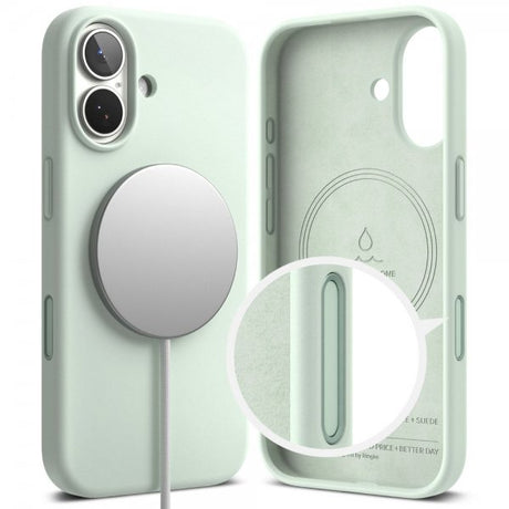 Ringke iPhone 17 Deksel Silicone Magnetic Soft Mint