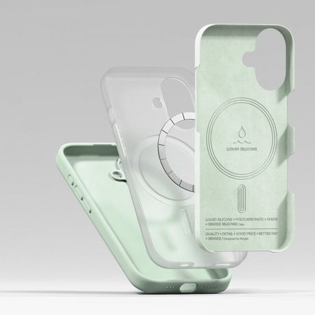 Ringke iPhone 17 Deksel Silicone Magnetic Soft Mint