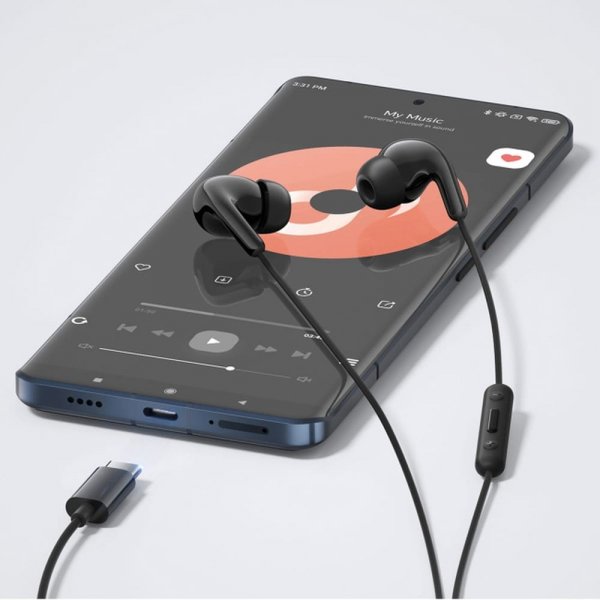 Xiaomi Kablede USB-C Hodetelefoner Type-C Earphones Svart