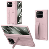 Google Pixel 11 Pro Fold Deksel med Stativ & Håndgrep Rosa