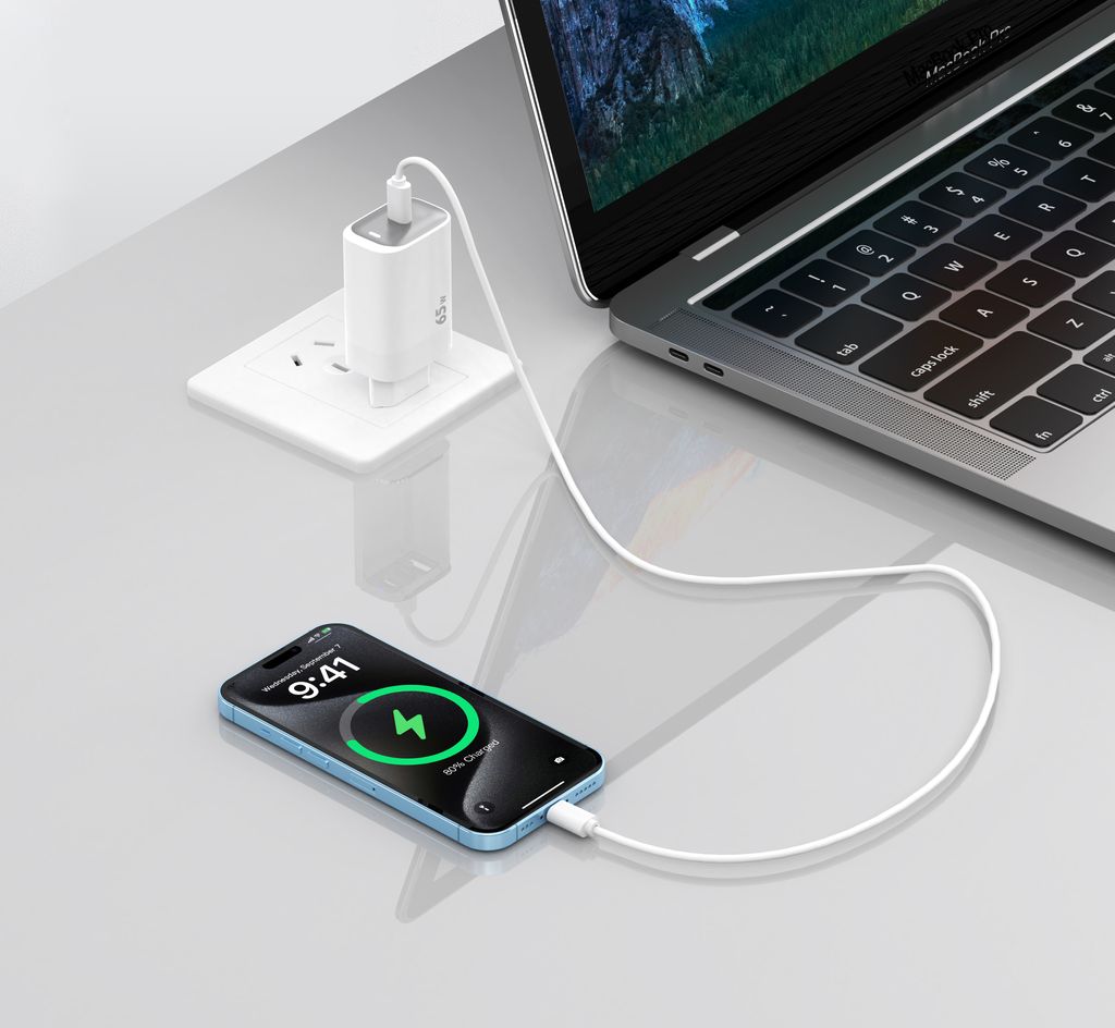 SiGN 65W Snabbladdare USB-C PD Hvit