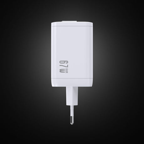 SiGN 65W Snabbladdare GaN med utdragbar USB-C kabel Hvit