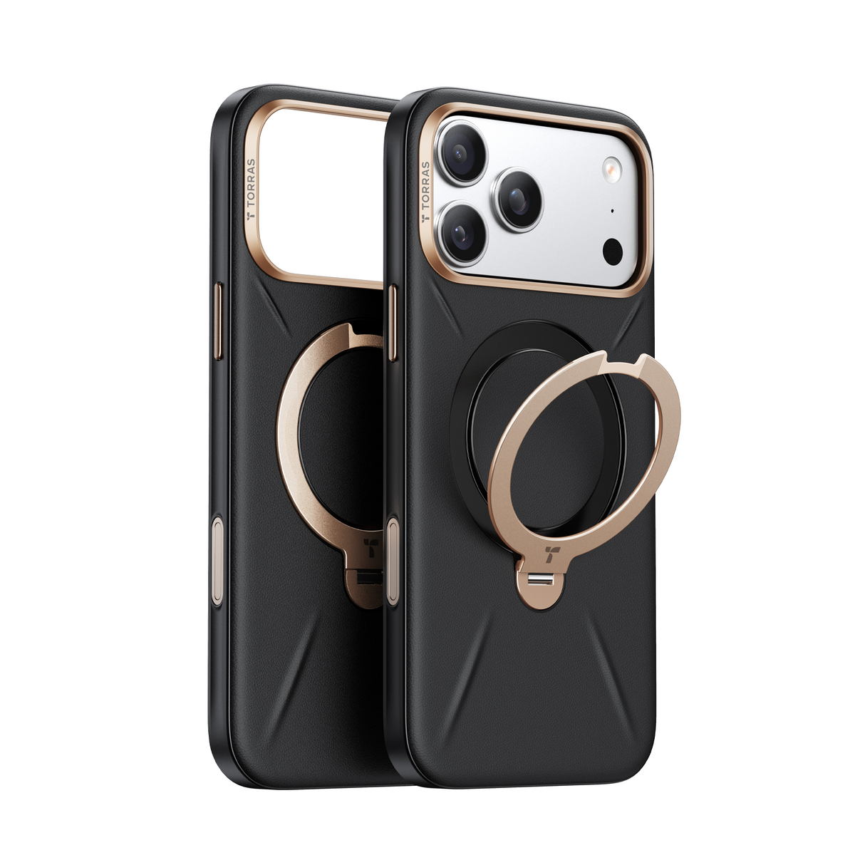 Torras iPhone 17 Pro Deksel Ostand Q3 Vegskin Obsidian Black
