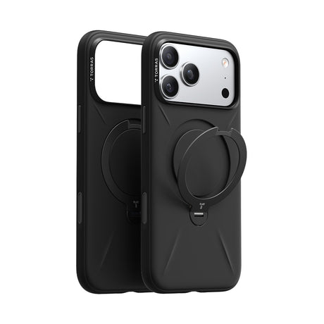 Torras iPhone 17 Pro Deksel Ostand Q3 Silicone Obsidian Black