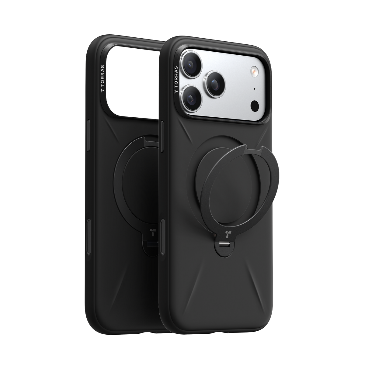 Torras iPhone 17 Pro Max Deksel Ostand Q3 Silicone Obsidian Black