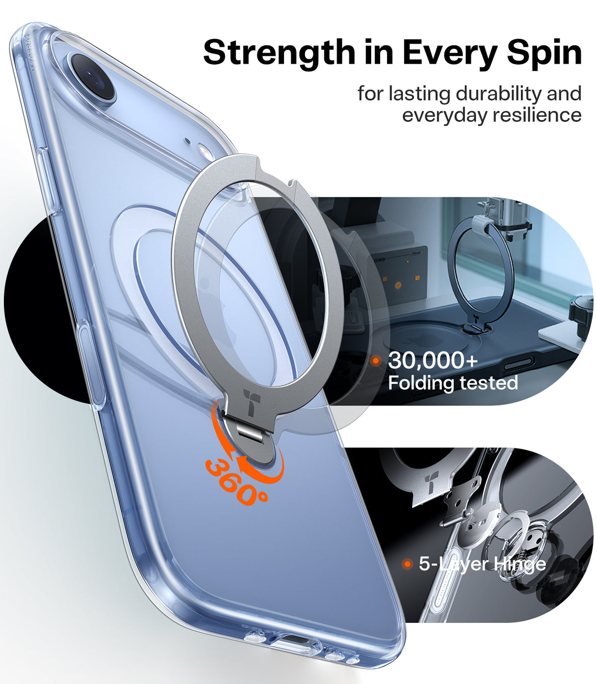 Torras iPhone Air Deksel Ostand Q3 Spin Klar