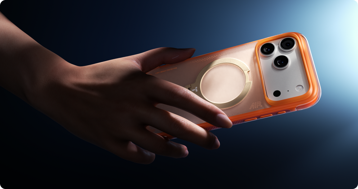 Torras iPhone 17 Pro Max Deksel Ostand Q3 Air Energy Oransje