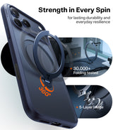 Torras iPhone 17 Pro Deksel Ostand Q3 Spin Deep Blue