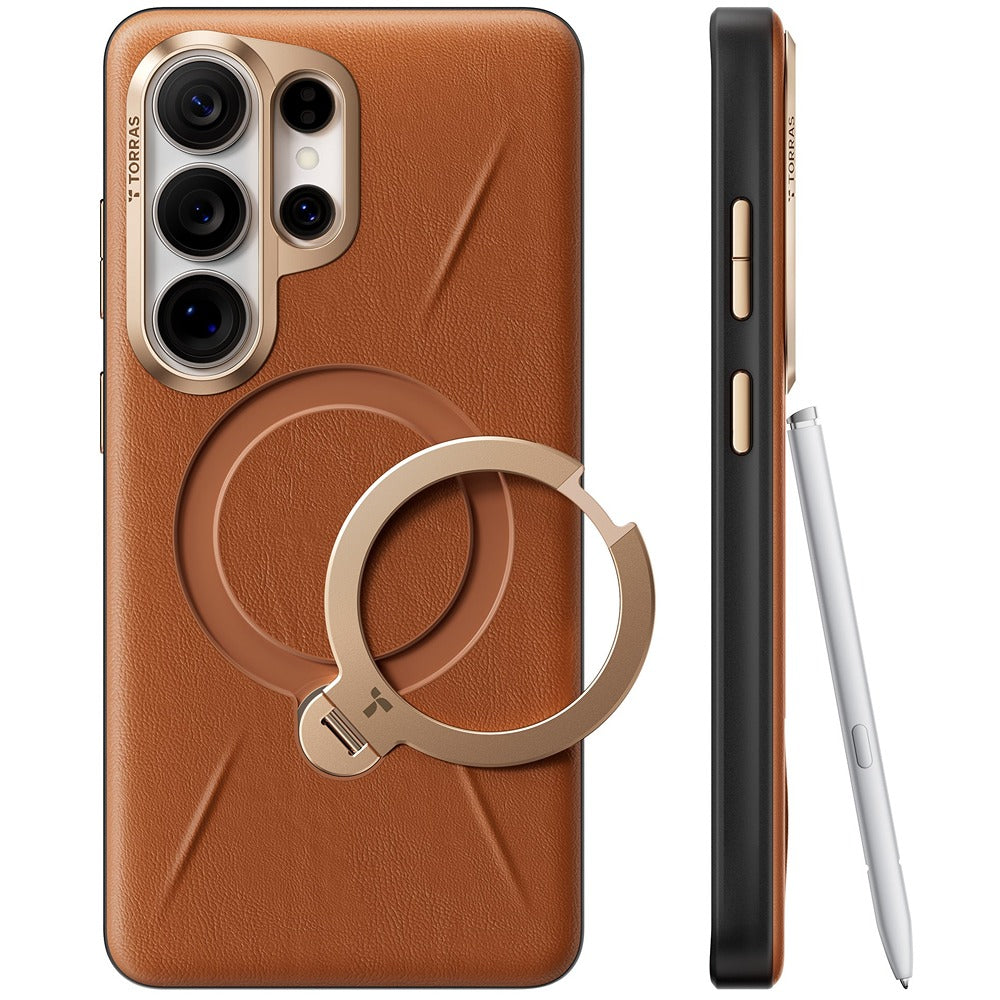 Torras Samsung Galaxy S26 Ultra Deksel Ostand Q3 Vegskin Amber Brown