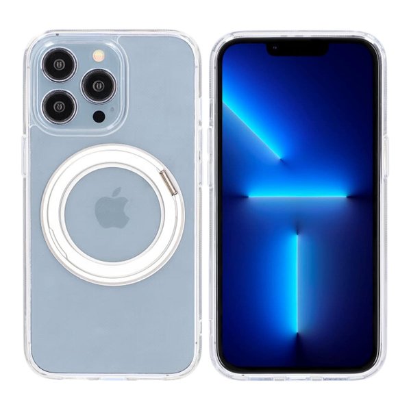 iPhone 13 Pro Max/iPhone 12 Pro Max Deksel Roterbart Stativ Transparent