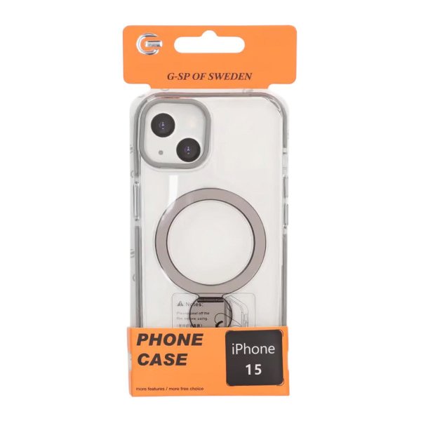 iPhone 15 Deksel Ring Stand MagSafe Transparent