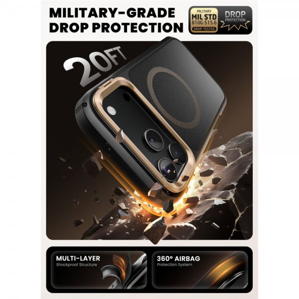 Supcase iPhone 17 Pro Deksel Ares Flip MagSafe Gull