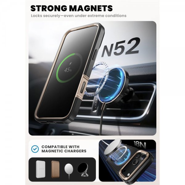 Supcase iPhone 17 Pro Deksel Ares Flip MagSafe Gull