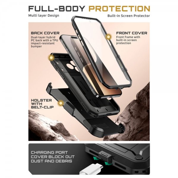Supcase iPhone 17 Pro Deksel UB Pro Svart