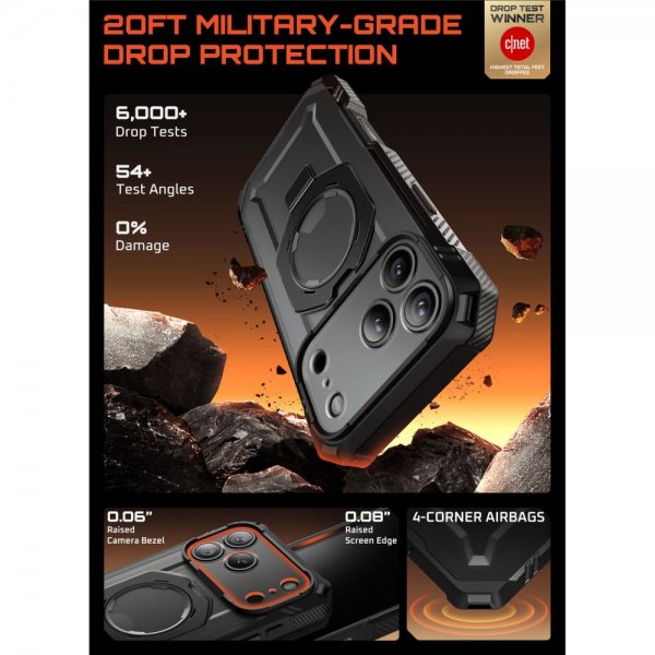 Supcase iPhone 17 Pro Deksel UB Grip Pro MagSafe Svart
