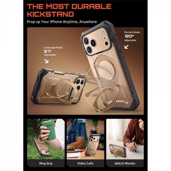 Supcase iPhone 17 Pro Deksel UB Grip Pro MagSafe Gull