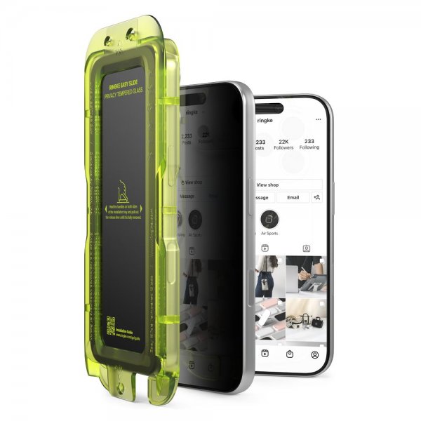 Ringke iPhone 17 Pro Max Skjermbeskytter Easy Slide Privacy 2-pakning