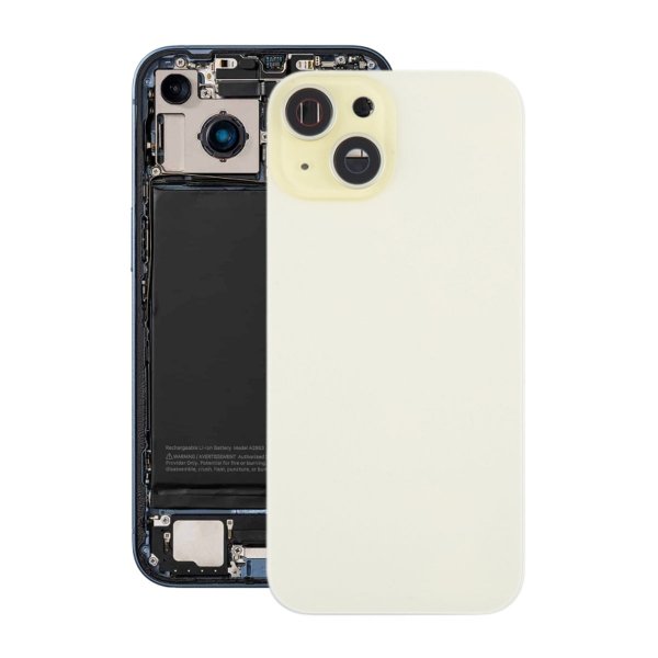 iPhone 15 baksideglass med magnet og kameralinse - gul