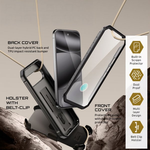 Supcase Google Pixel 10/Pixel 10 Pro Deksel UB Pro Svart