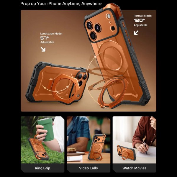 Supcase iPhone 17 Pro Max Deksel UB Grip MagSafe Oransje