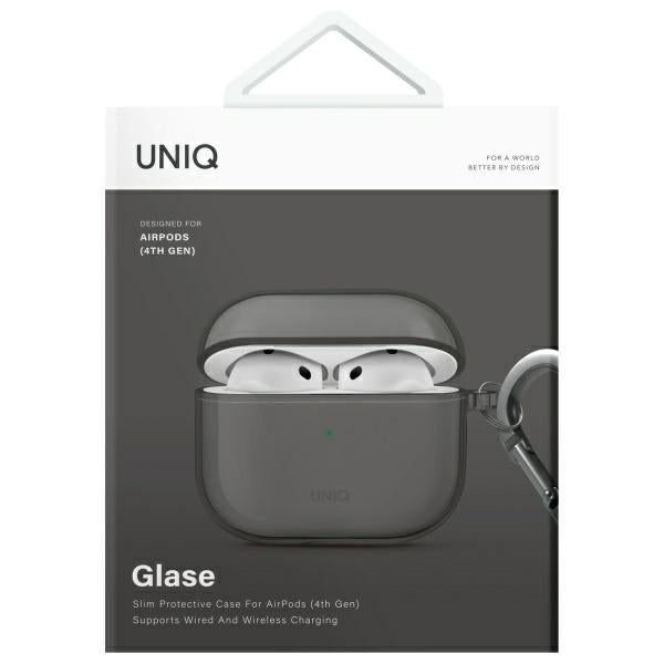 UNIQ AirPods 4 Deksel Glase Svart