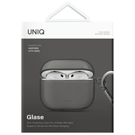 UNIQ AirPods 4 Deksel Glase Svart