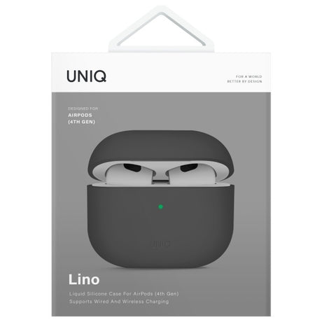 UNIQ AirPods 4 Deksel Lino Grå