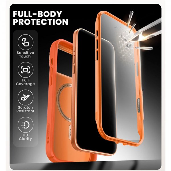 Supcase iPhone 17 Pro Max Deksel Ares Flip MagSafe Oransje