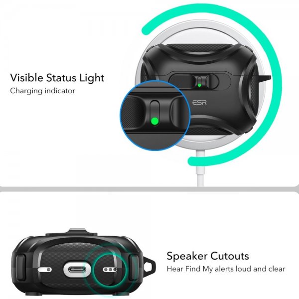 ESR AirPods Pro 3 Deksel Cyber ​​FlickLock MagSafe Svart