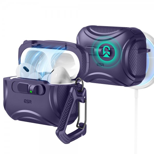 ESR AirPods Pro 3 Deksel Cyber ​​FlickLock MagSafe Lilla