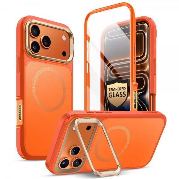 Supcase iPhone 17 Pro Deksel Ares Flip MagSafe Oransje