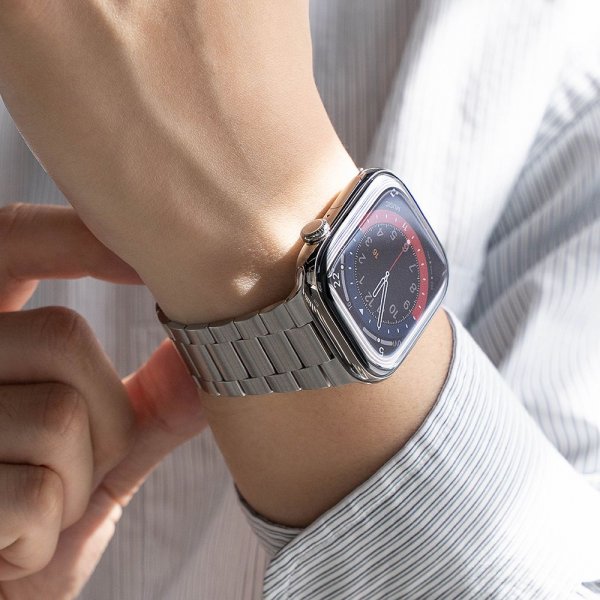 Ringke Apple Watch 44/45/46mm/Ultra 49mm  Armbånd Metal One Air Sølv
