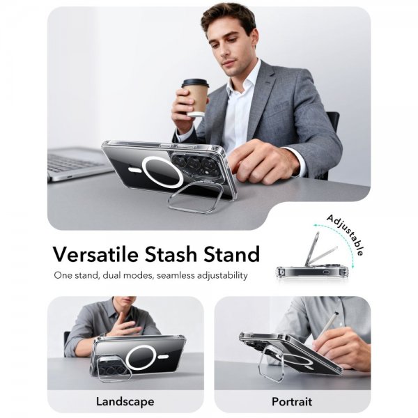 ESR Samsung Galaxy S26 Ultra Deksel Classic Hybrid Kickstand MagSafe Transparent