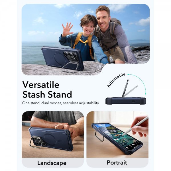 ESR Samsung Galaxy S26 Ultra Deksel Cyber ​​Tough Kickstand MagSafe Blå