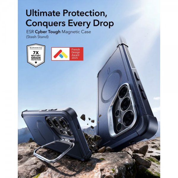 ESR Samsung Galaxy S26 Ultra Deksel Cyber ​​Tough Kickstand MagSafe Blå