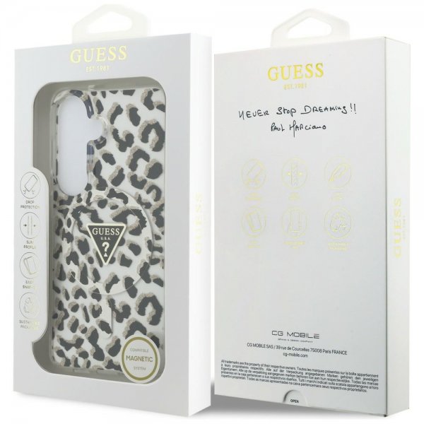 Guess Samsung Galaxy S26 Deksel Leopard Print MagSafe Svart Hvit