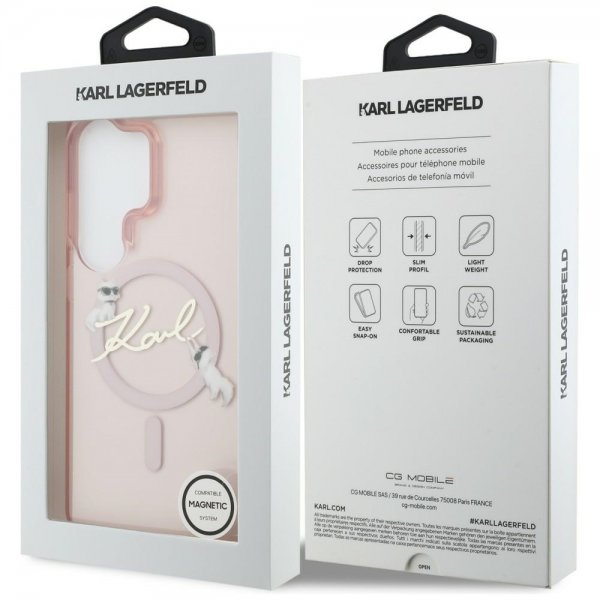 Karl Lagerfeld Samsung Galaxy S26 Ultra Deksel Script MagSafe Rosa
