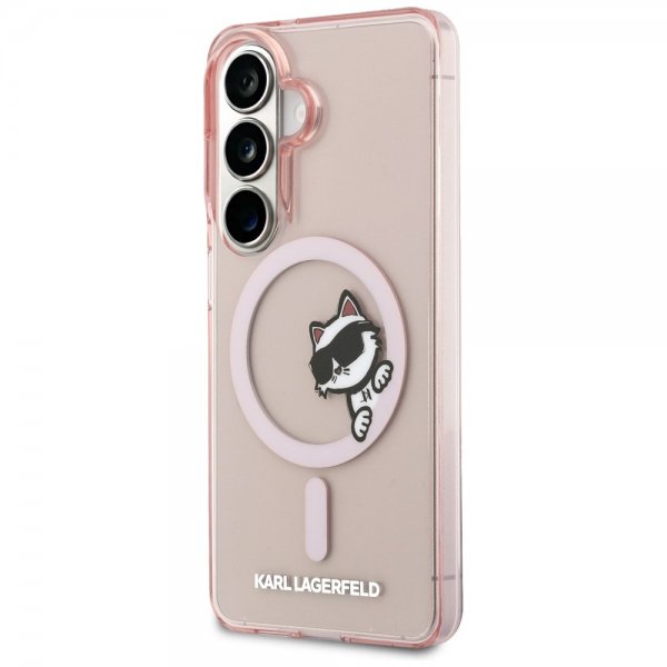 Karl Lagerfeld Samsung Galaxy S26 Deksel Choupette Peekaboo MagSafe Rosa