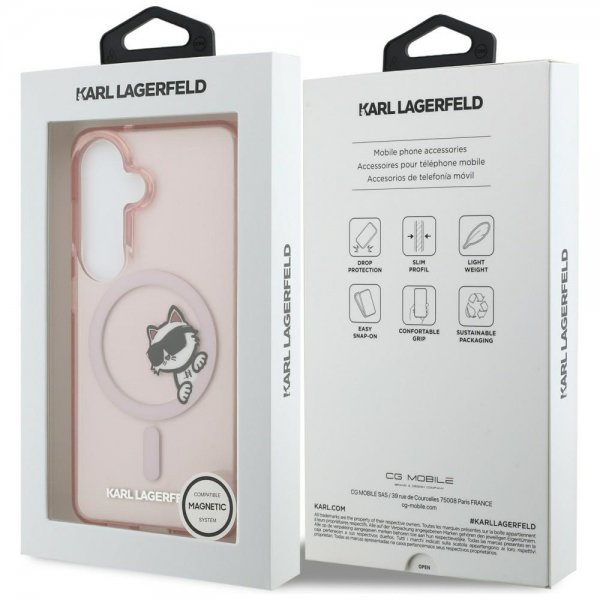 Karl Lagerfeld Samsung Galaxy S26 Deksel Choupette Peekaboo MagSafe Rosa