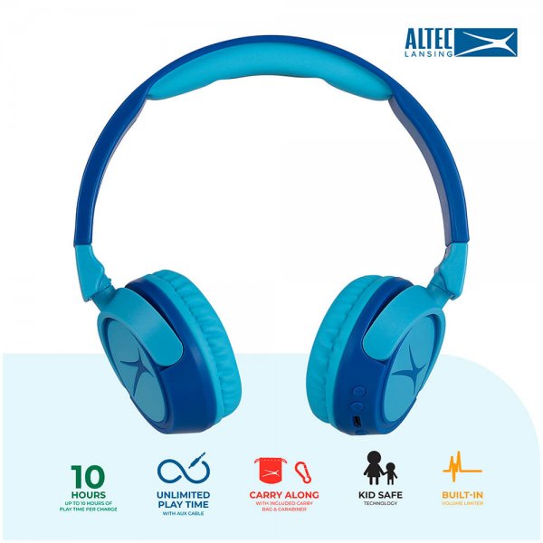Altec Lansing Hodetelefoner Barn Trådløs 2in1 On-Ear Blå